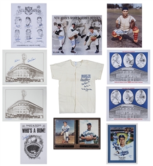Lot Of (10) Dodgers Baseball Memorabilia Featuring Brooklyn & Los Angeles (Beckett PreCert)